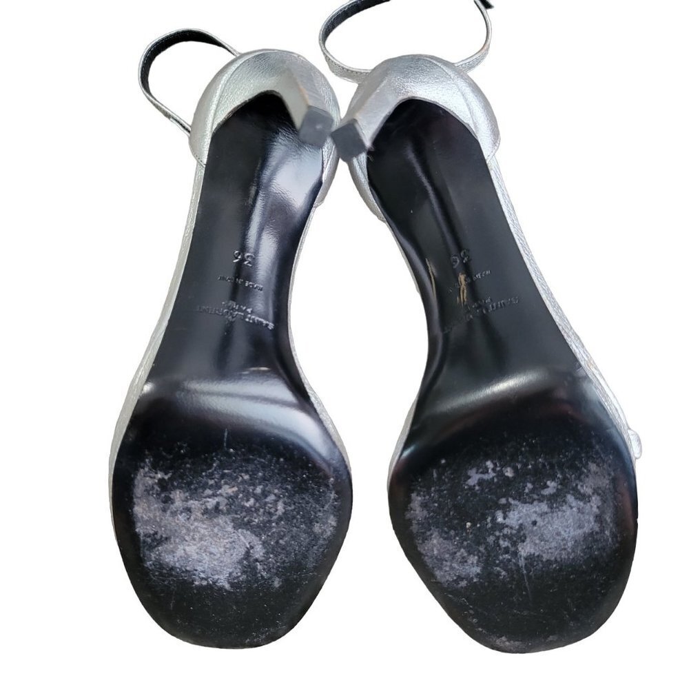 Saint Laurent Argento Silver Heels Size 36 - Picture 4 of 16